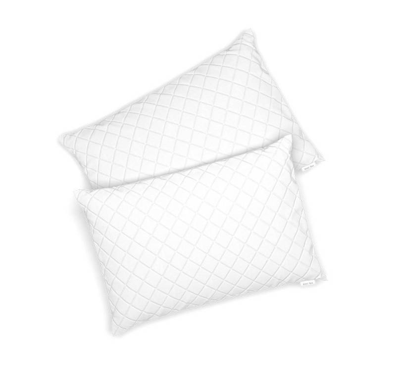 VitaliSpa® Kopfkissen, Weiß, 50 x 75 cm 2er Set, Füllung: 100 % Polyesterhohlfasern, Bezug: Mikrofaser, Rücken, Seite, Bauch von VitaliSpa®