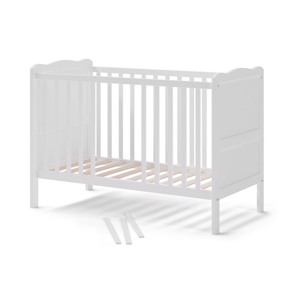 VitaliSpa® Babybett Gitterbett Kinderbett TOBI umbaubar Weiß von VitaliSpa®