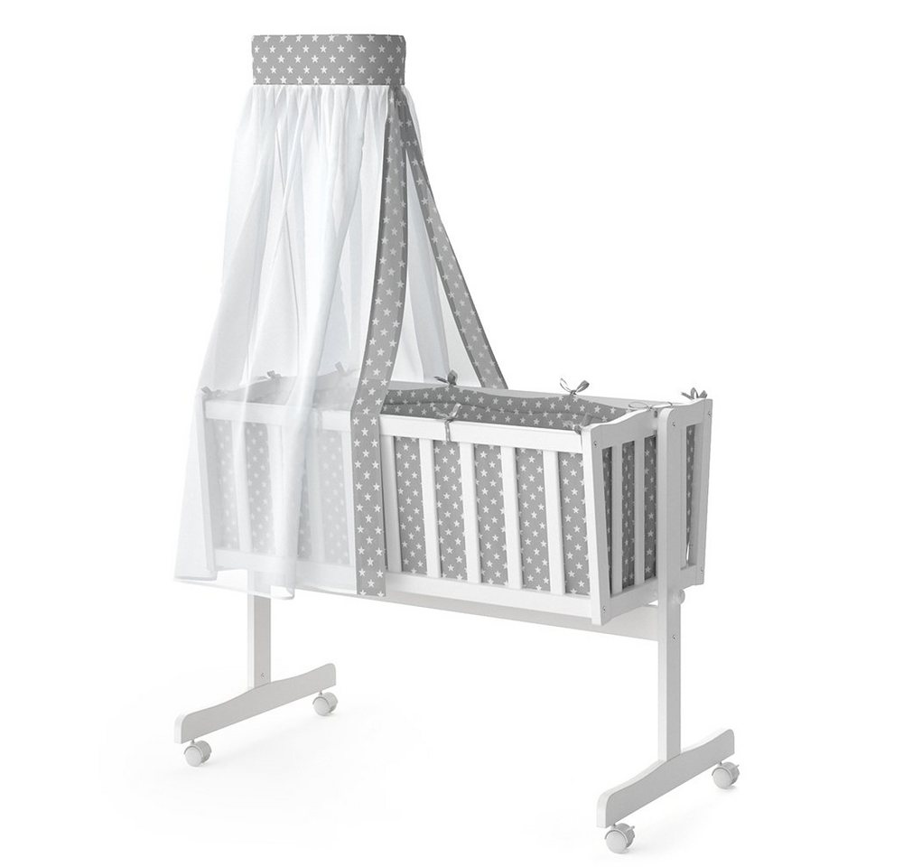 VitaliSpa® Babybett Babywiege Schaukelwiege NOAH Buche / Weiß von VitaliSpa®