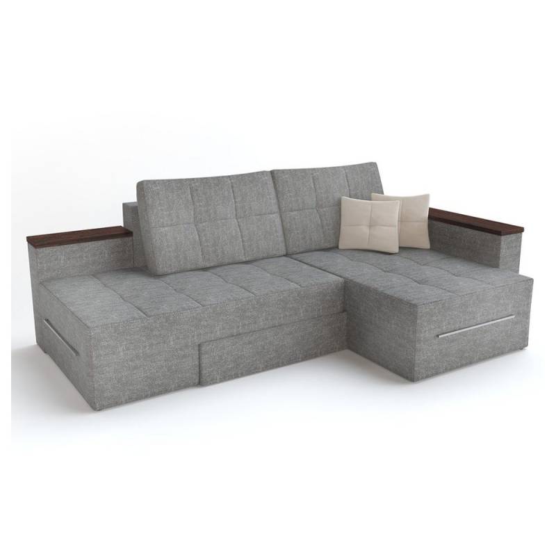 VitaliSpa® Ecksofa, Grau/Grau, 160 x 240 cm Rechte Ecke, mit Bettfunktion von VitaliSpa®