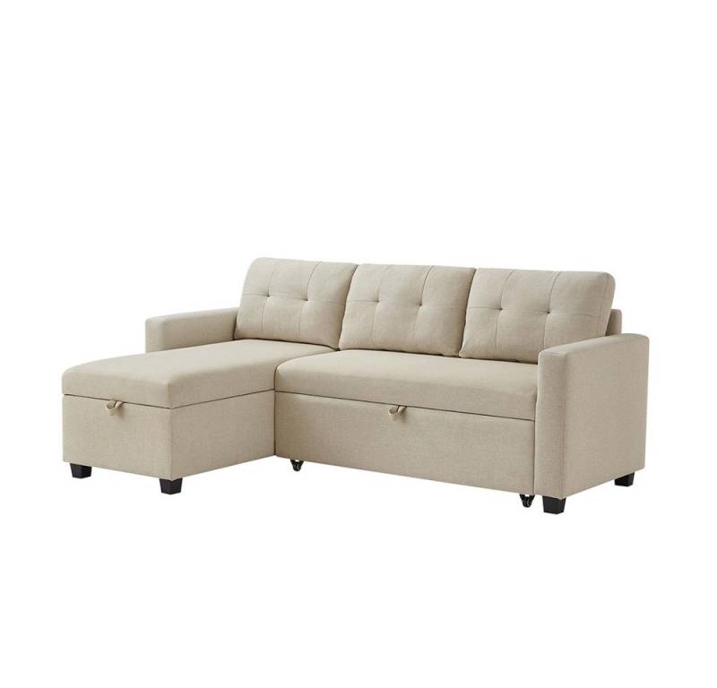 VitaliSpa® Ecksofa Campina, Beige, 226 x 163 cm mit Schlaffunktion von VitaliSpa®