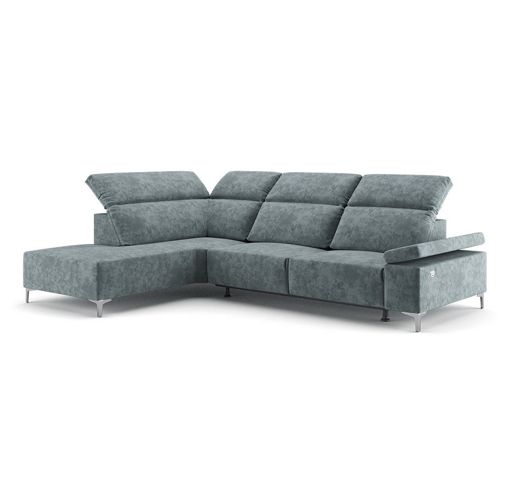 VitaliSpa® Ecksofa James, Grau, 301 x 218 cm Linke Ecke, elektrisch auffahrbar von VitaliSpa®