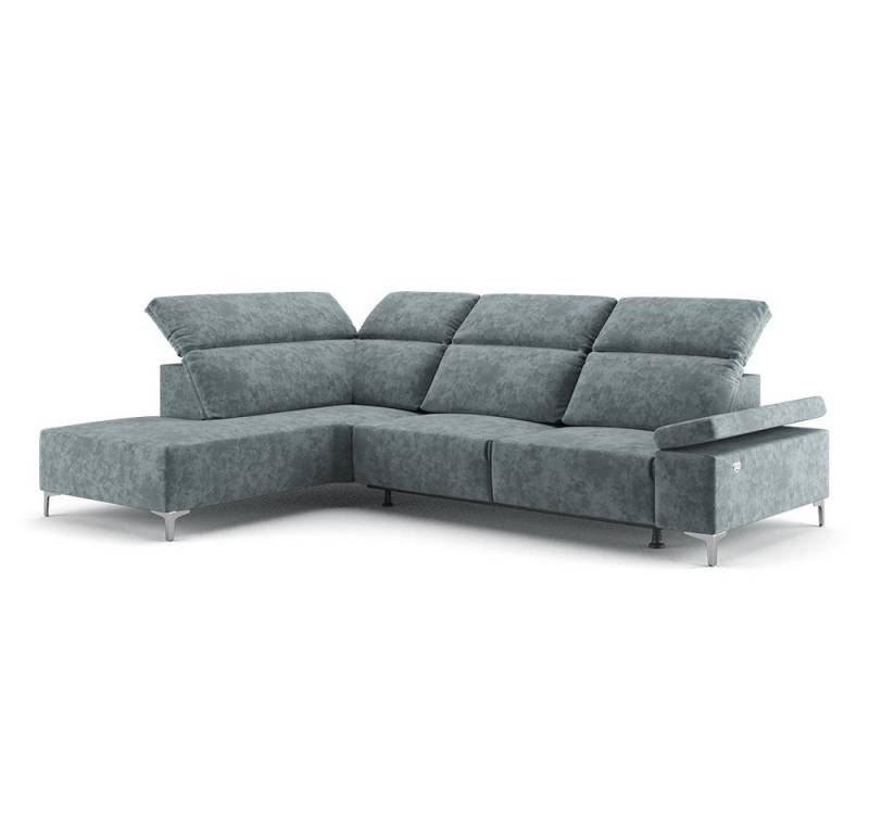 VitaliSpa® Ecksofa James, Grau, 301 x 218 cm Linke Ecke, elektrisch auffahrbar von VitaliSpa®