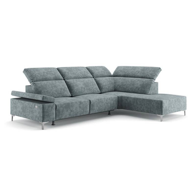 VitaliSpa® Ecksofa James, Grau, 301 x 218 cm Rechte Ecke, elektrisch auffahrbar von VitaliSpa®