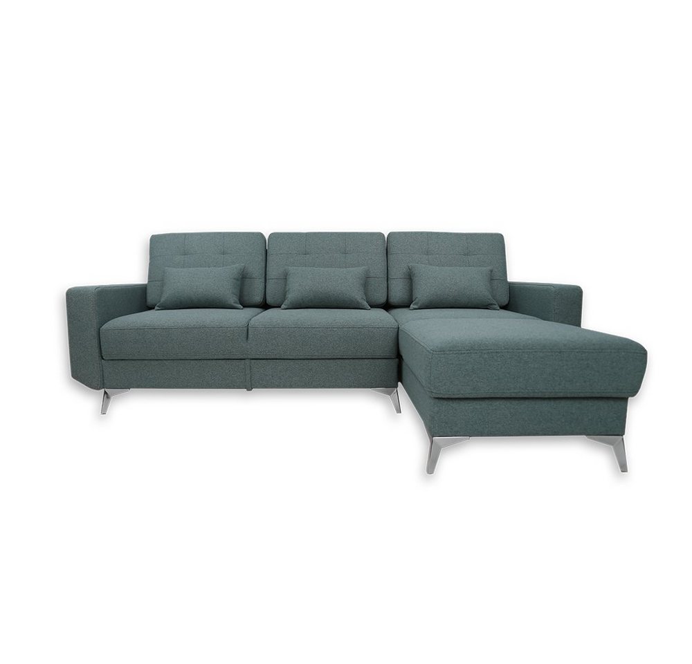 VitaliSpa® Ecksofa York, Blau, 260 x 181 cm, mit Bettfunktion von VitaliSpa®