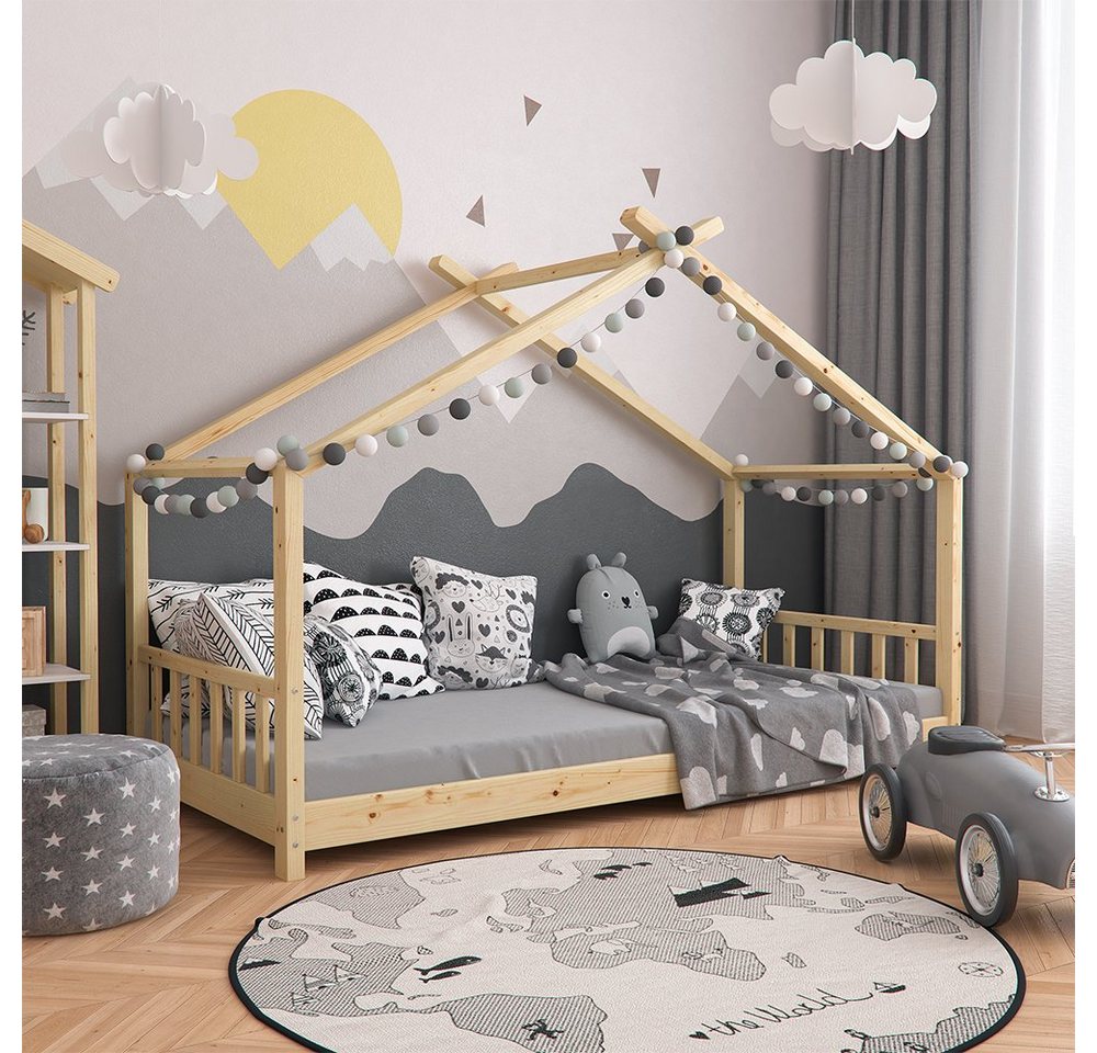 VitaliSpa® Hausbett Design, Naturholz, 90x200 cm von VitaliSpa®