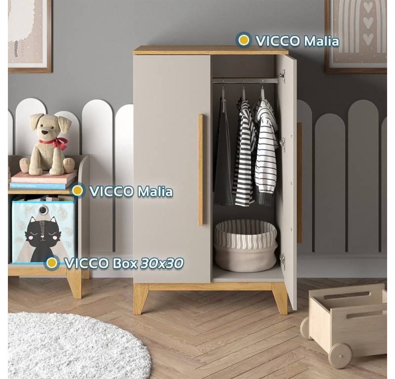 VitaliSpa® Kleiderschrank Malia, Cashmere-Eiche, 70 x 120 cm von VitaliSpa®