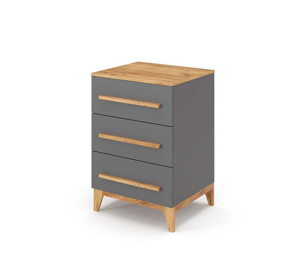 VitaliSpa® Kommode Malia, Grau/Eiche, 60 x 88 cm von VitaliSpa®
