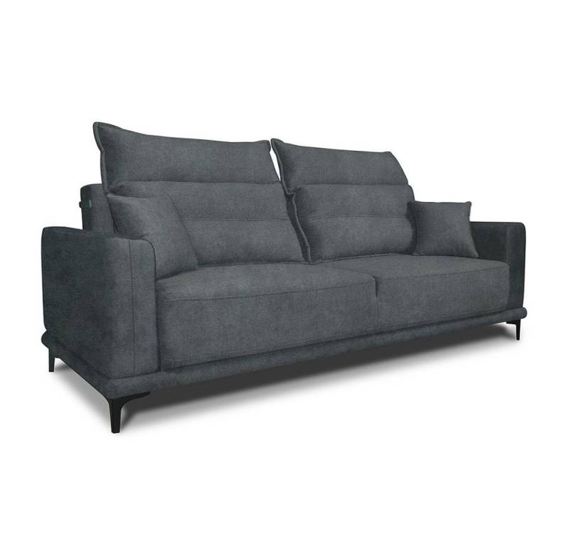 VitaliSpa® Schlafsofa Caprioli, Anthrazit, 236 cm, Bettkasten von VitaliSpa®