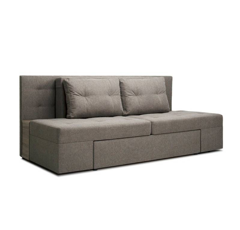 VitaliSpa® Schlafsofa Funkt-Sofa, Hellgrau, 235 cm mit Stauraum von VitaliSpa®