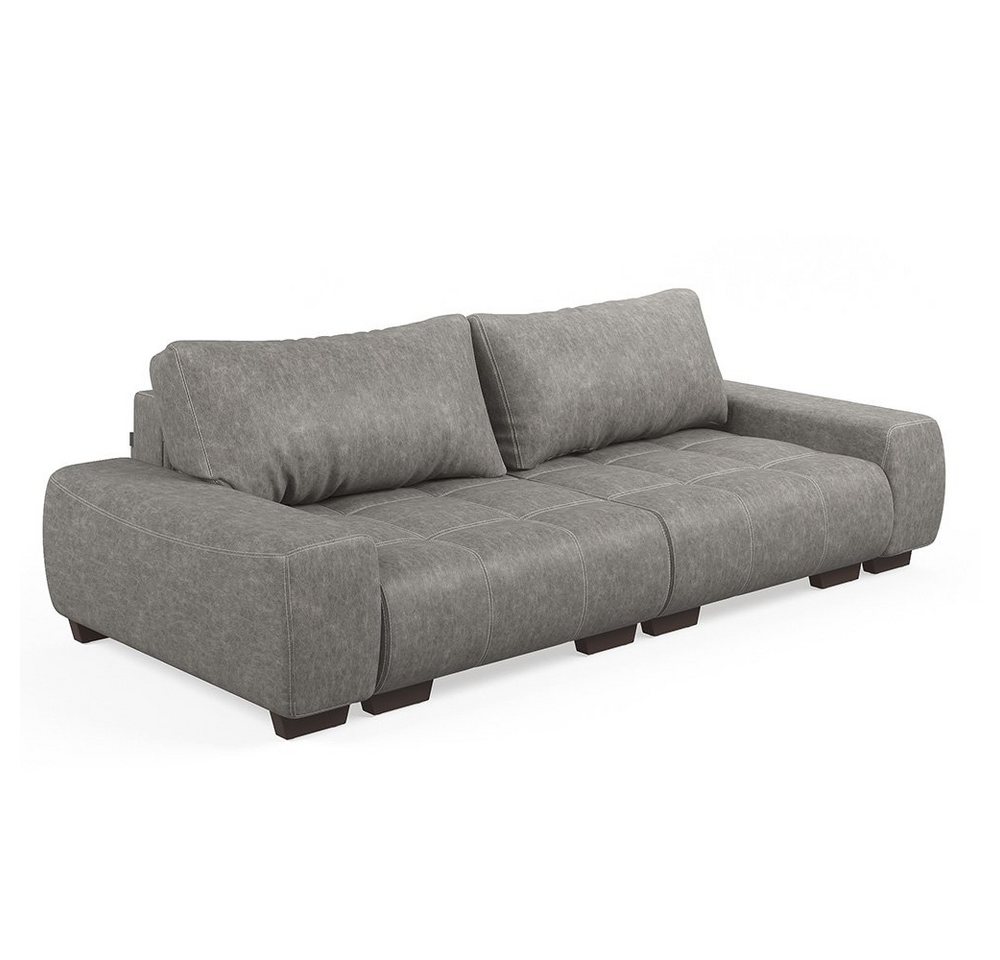 VitaliSpa® Schlafsofa Sofa PERRY Schlaffunktion - Anthrazit Couch Schumstoff Grau von VitaliSpa®