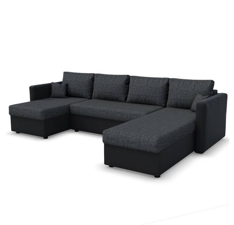 VitaliSpa® Wohnlandschaft, Grau/Schwarz, 290 cm, mit Stauraum von VitaliSpa®