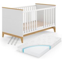 Babybett "Malia" 140x70cm Weiß mit Matratze Vitalispa von VitaliSpa