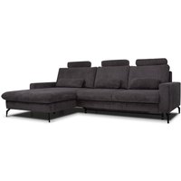 Sofa L Form Beata, Anthrazit, 302 x 180 cm mit Bettkasten, Vitalispa von VitaliSpa