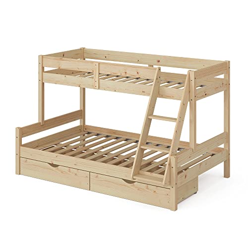 VitaliSpa Etagenbett Everest, Naturholz, 120x200 / 80x200 cm mit Schubladen VitaliSpa Etagenbett Everest, Naturholz, 120x200 / 80x200 cm mit Schubladen von VitaliSpa