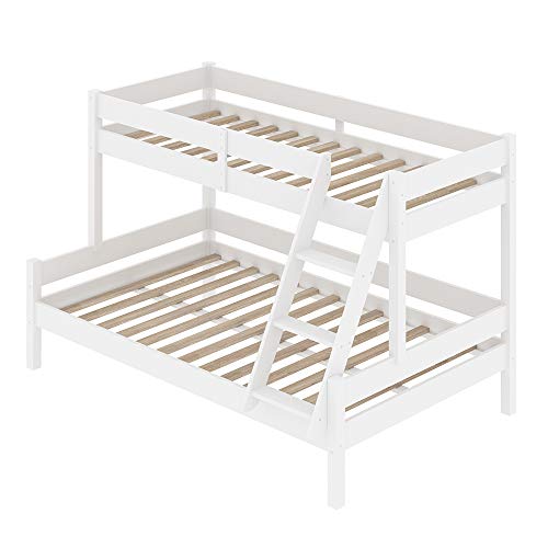 VitaliSpa Etagenbett Everest, Jugendbett, Weiß, 120x200 / 80x200 cm von VitaliSpa