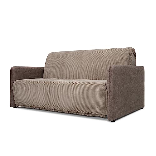 VitaliSpa Sofa Brig, Braun, 164 cm mit Schlaffunktion von VitaliSpa