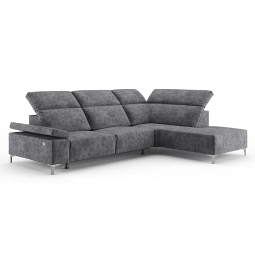 VitaliSpa Sofa L Form James, Anthrazit, 301 x 218 cm Rechte Ecke von VitaliSpa