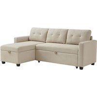 Vitalispa - Sofa L-Form Campina, Beige, 226 x 163 cm mit Schlaffunktion von VitaliSpa
