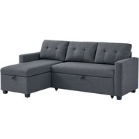 Vitalispa - Sofa l Form Campina, Grau, 226 x 163 cm mit Schlaffunktion von VitaliSpa