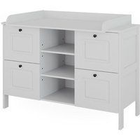 Wickelkommode Ajaton, Weiß, 133 x 98.4 cm mit 4 Schubladen, Vitalispa Wickelkommode Ajaton, Weiß, 133 x 98.4 cm mit 4 Schubladen, Vitalispa von VitaliSpa