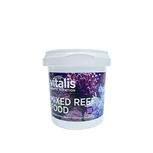 Vitalis Mixed Reef Food (50g, 100-400 Mikrometer Flocken) – mikronisiertes Aquarium Futter Pulver – Für Steinkorallen, Weichkorallen und Filtrierer von Vitalis Aquatic Nutrition