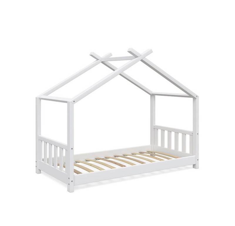 VitaliSpa® Kinderbett Kinderhausbett 80x160cm DESIGN Weiß von VitaliSpa®