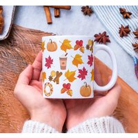 Herbstlaub Tasse, Herbst Kürbis Kaffeebecher, Hello Fall Natur Süße Tassen Für Frauen von Vitalitylia