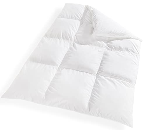 VitaloBett Winter Bettdecke 135x200 cm extra-warm mit 100% weicher Daunenfüllung 1300g - Daunendecke mit Baumwoll-Bezug, Atmungsaktiv & waschbar bis zu 60°C, Ökotex-Zertifiziert, Allergiker-geeignet von VitaloBett