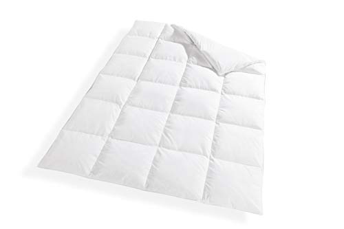 VitaloClassic Ganzjahres-Decke Medium – 4 Jahreszeiten Bett-Decke - Daunen-Decke aus 100% Daunen - Allergiker Stepp-Decke Wärmeklasse 3-135x200 cm von VitaloBett