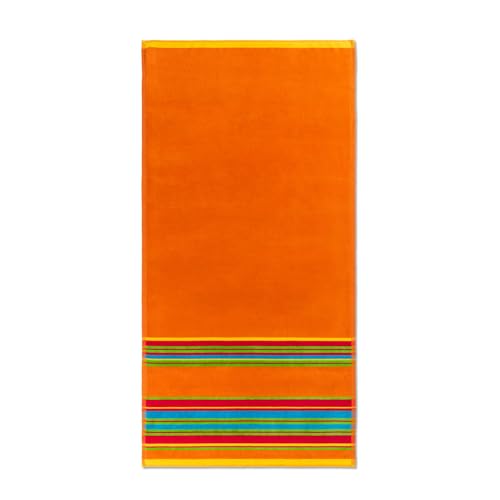Vitapur Beach Handtuch Neon Streifen Orange Strandtuch – Neonfarbenes Badetuch, Quick Dry Handtuch, Saunatuch Neon, Badetuch Orange Streifen, Strandtuch Großformat von Vitapur