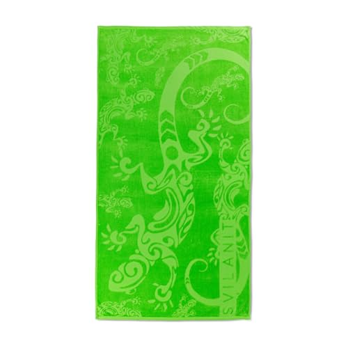Vitapur Beachhandtuch Neon XXL 80x160 – Geco Badetuch Neon Strandtuch Handtuch für Strand & Pool, Leichtes Großes Badehandtuch, Handtuch schnelltrocknend, Buntes Geco Design, Sommer UV-Schutz von Vitapur