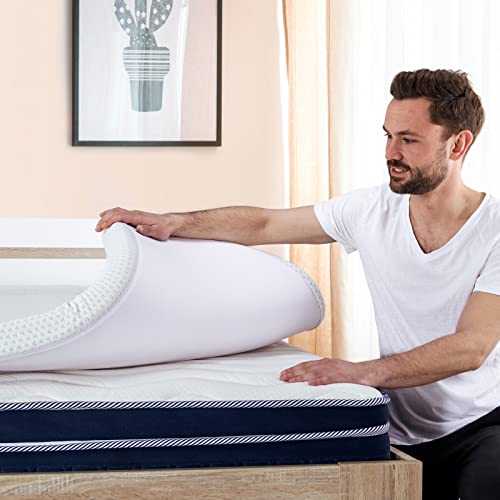 Vitapur MEMOSILVER Topper - 90x190cm, 7cm Memory Foam, waschbarer Bezug, Hautschonend, Silberionen, Matratzenauflage von Vitapur