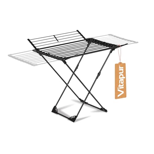 Vitapur Wäscheständer DryMax Wing, Ausziehbar Wäschetrockner, 2-Seitenflügel, XXL Plus Rack, Klappbar Standtrockner für Balkon, Robuster Waeschetrockner Ständer Vitapur Wäscheständer DryMax Wing, Ausziehbar Wäschetrockner, 2-Seitenflügel, XXL Plus Rack, Klappbar Standtrockner für Balkon, Robuster Waeschetrockner Ständer von Vitapur