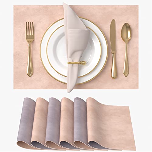 Vitare Platzsets Abwaschbar,Tischsets Abwaschbar 6er Set,Zweifarbig Tischset Kunstleder,Platzdeckchen Abwaschbar Hitzebeständig und rutschfest,45×30cm-Pink & Lila Vitare Platzsets Abwaschbar,Tischsets Abwaschbar 6er Set,Zweifarbig Tischset Kunstleder,Platzdeckchen Abwaschbar Hitzebeständig und rutschfest,45×30cm-Pink & Lila von Vitare