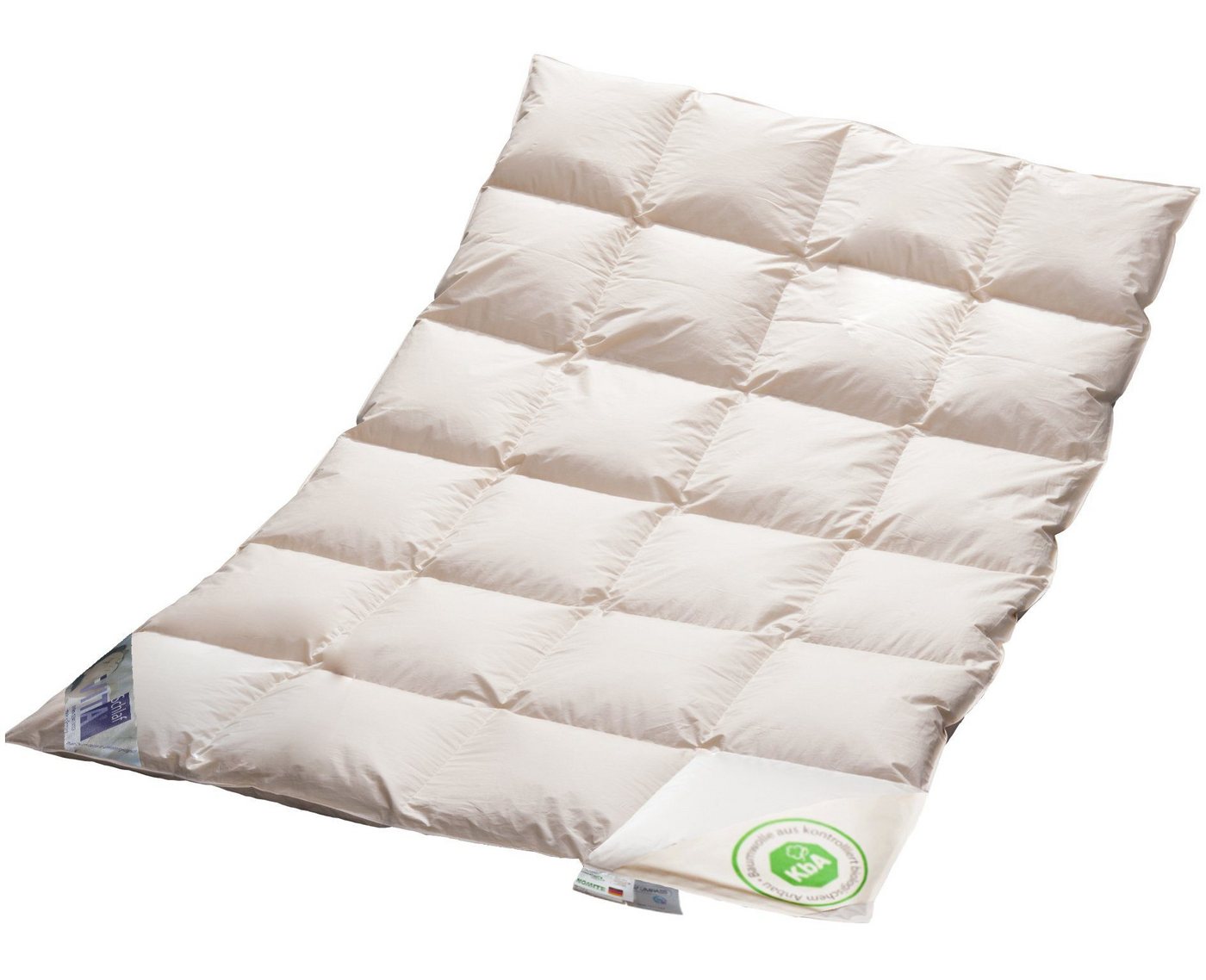 Vitaschlaf Daunenbettdecke Vitaschlaf® BIO-LUXE-KBA Bettdecken für Sommer Winter Ganzjahresdecke, Füllung: 100% Daunen, alle Wärmestufen, Bezug: 100% BIO-BAUMWOLLE, Bettdecke 135x200 cm, 155x220 cm und weitere Größen, Made in Germany von Vitaschlaf
