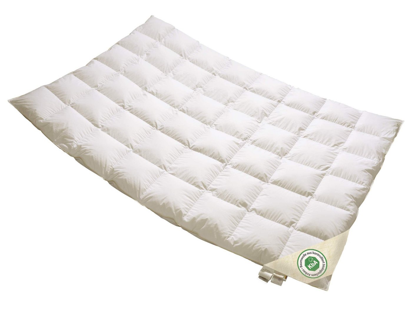 Vitaschlaf Daunenbettdecke Vitaschlaf® BIO-LUXE-KBA Bettdecken für Sommer Winter Ganzjahresdecke, Füllung: 100% Daunen, alle Wärmestufen, Bezug: 100% BIO-BAUMWOLLE, Bettdecke 135x200 cm, 155x220 cm und weitere Größen, Made in Germany von Vitaschlaf
