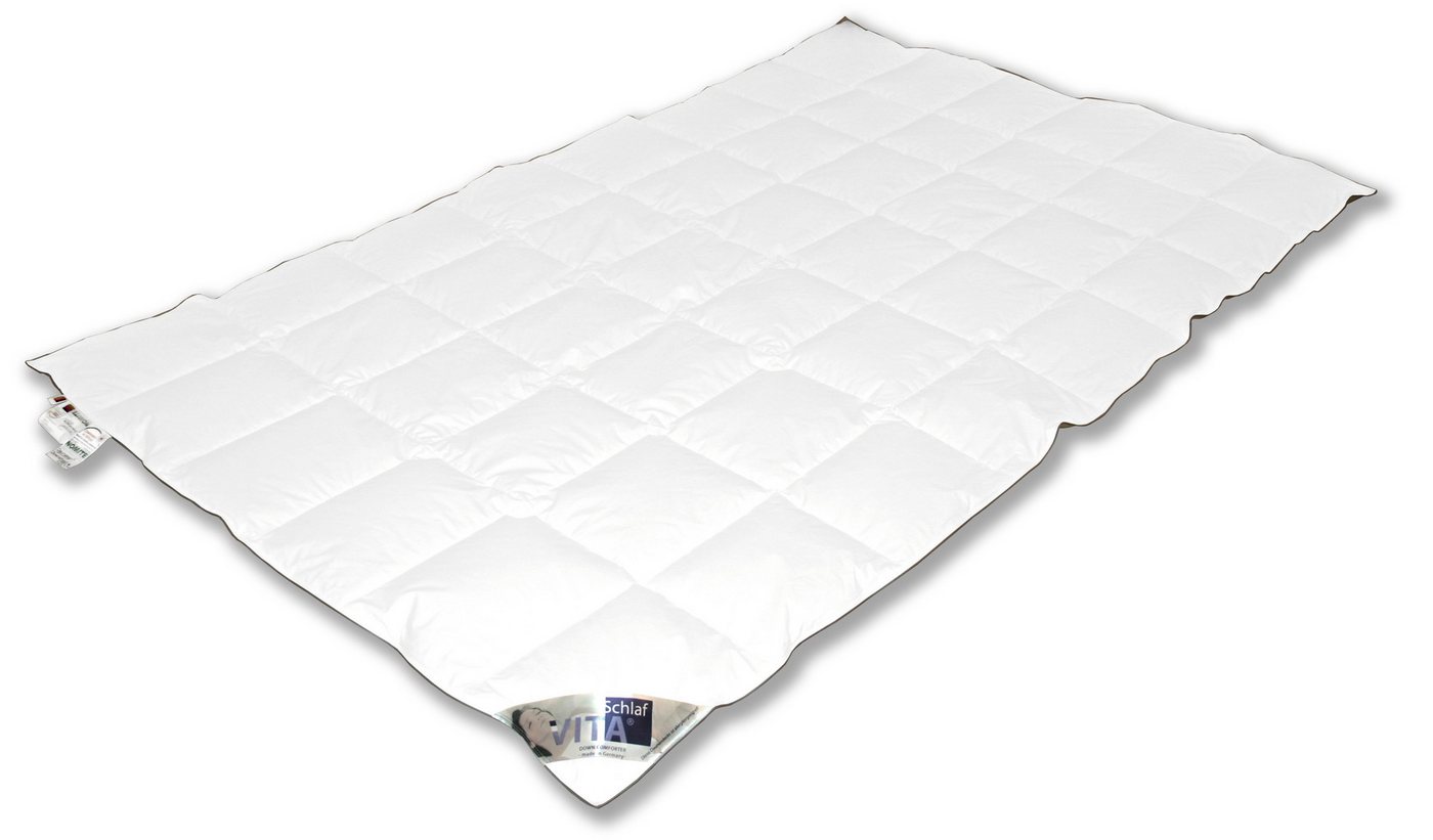 Vitaschlaf Daunenbettdecke Vitaschlaf® LUXE Bettdecken für Sommer und Winter, Ganzjahresdecke, Füllung: Klasse I, nach DIN EN 12934, alle Wärmestufen, Bezug: Baumwolle, Bettdecke 135x200 cm, 155x220 cm und weitere Größen, Made in Germany von Vitaschlaf