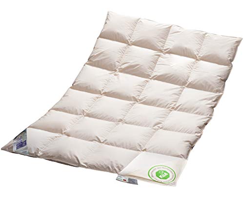 Vitaschlaf® Bio-Luxe-KBA ARKTIK Kälte-Daune 100% Daune W5 - WARM Daunendecke mit KBA Einschütte Deutsche Qualität - 220x240 cm von Vitaschlaf