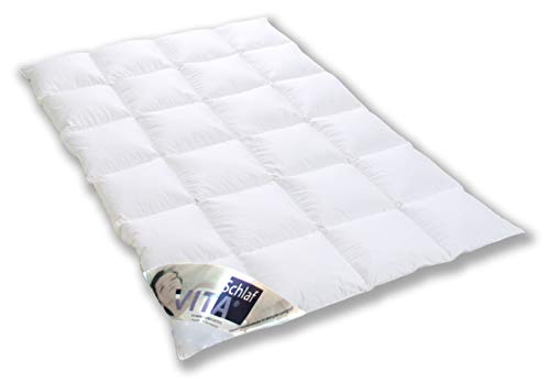 Vitaschlaf® Daunendecke HOLSTEINISCHE WEIDEGANS 100% Daunen Atelier Luxus WARM 135x200cm Bauernflaum100% Downpass 750g von Vitaschlaf