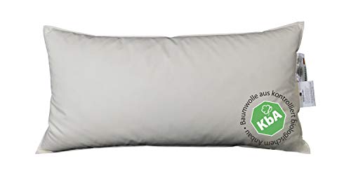 Vitaschlaf® Bio-Luxe-KBA Daune Kissen Organic GÄNSE Deutsche Qualitat alle Größen 30% Daune (40x80cm MITTELFEST) von Vitaschlaf