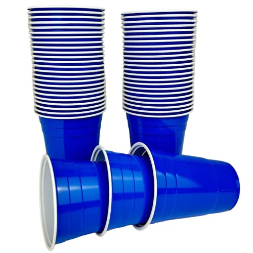 Vitavalley 50 blaue Party-Cups (473ml) - wiederverwendbare & robuste Plastikbecher - ideal für Deine Feier von Vitavalley