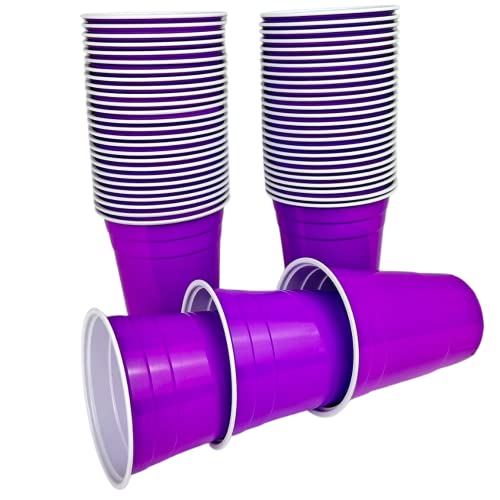 Vitavalley 50 lila Party-Cups (473ml) - wiederverwendbare & robuste Plastikbecher - ideal für Deine Feier von Vitavalley