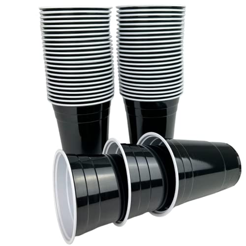 Vitavalley 50 schwarze Party-Cups (473ml) - wiederverwendbare & robuste Plastikbecher - ideal für Deine Feier von Vitavalley