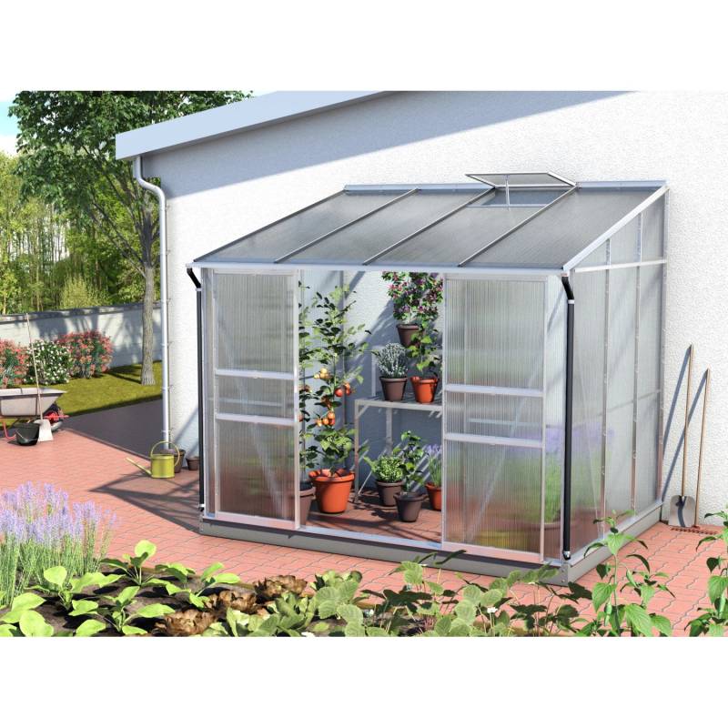 Anlehn-Gewächshaus Ida 5200 HKP 6 mm Alu-Blank von Vitavia
