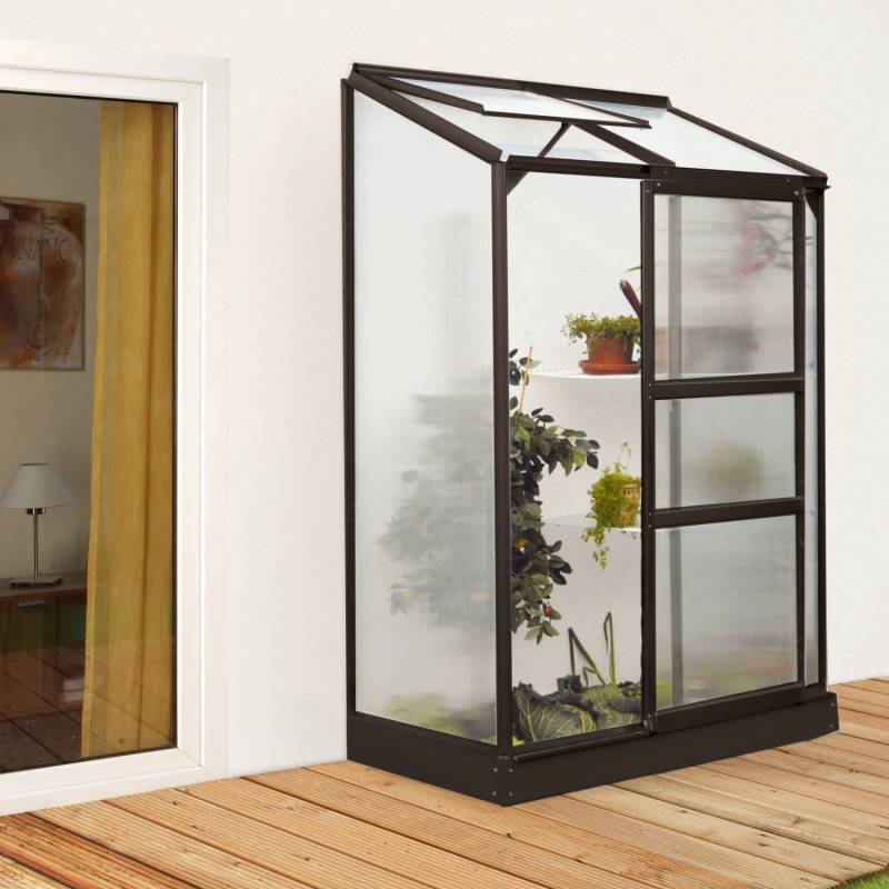 Anlehn-Gewächshaus Ida 900 HKP 4 mm Schwarz von Vitavia