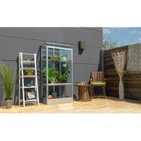 Balkon- und Anlehn-Gewächshaus 'Stad' aluminium eloxiert 3 mm esg mit Stahlfundament - Vitavia von Vitavia