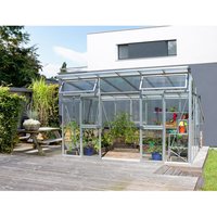 VITAVIA Gewächshaus »Aura«, 11,5 m², Kunststoff/Aluminium/ESG Glas, winterfest - silberfarben von Vitavia