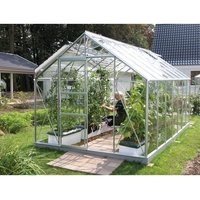 VITAVIA Gewächshaus »Merkur«, 11,5 m², Aluminium/ESG Glas, winterfest - silberfarben von Vitavia