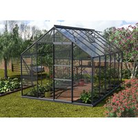 VITAVIA Gewächshaus »Merkur«, 9,9 m², Aluminium/ESG Glas, winterfest - grau von Vitavia